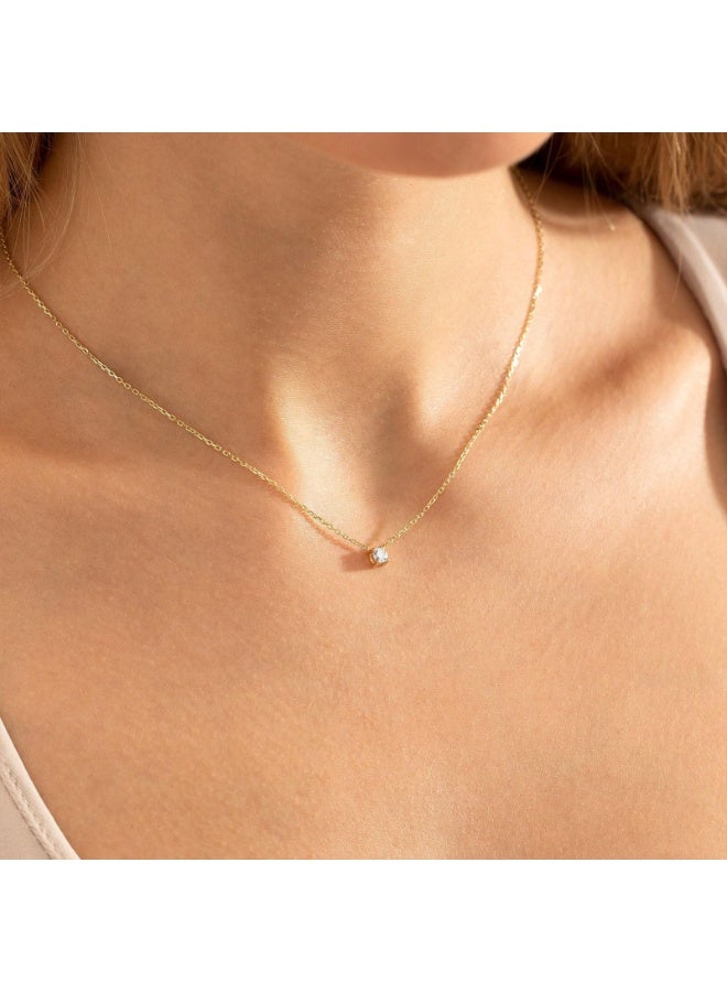 Diamond Necklaces for Women, Dainty Gold Necklace 18K Gold Filled Layered Necklace Simple CZ Diamond Gold Necklace for Women Trendy Jewelry Gifts for Girls - Image 4